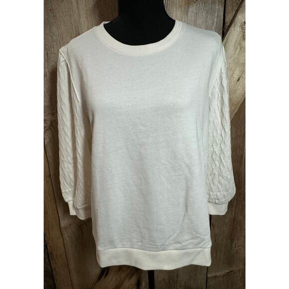 NWT Nautica Women's L Ivory / Bone Knit Sweater Casual Pullover Long Sleeve - Picture 1 of 9